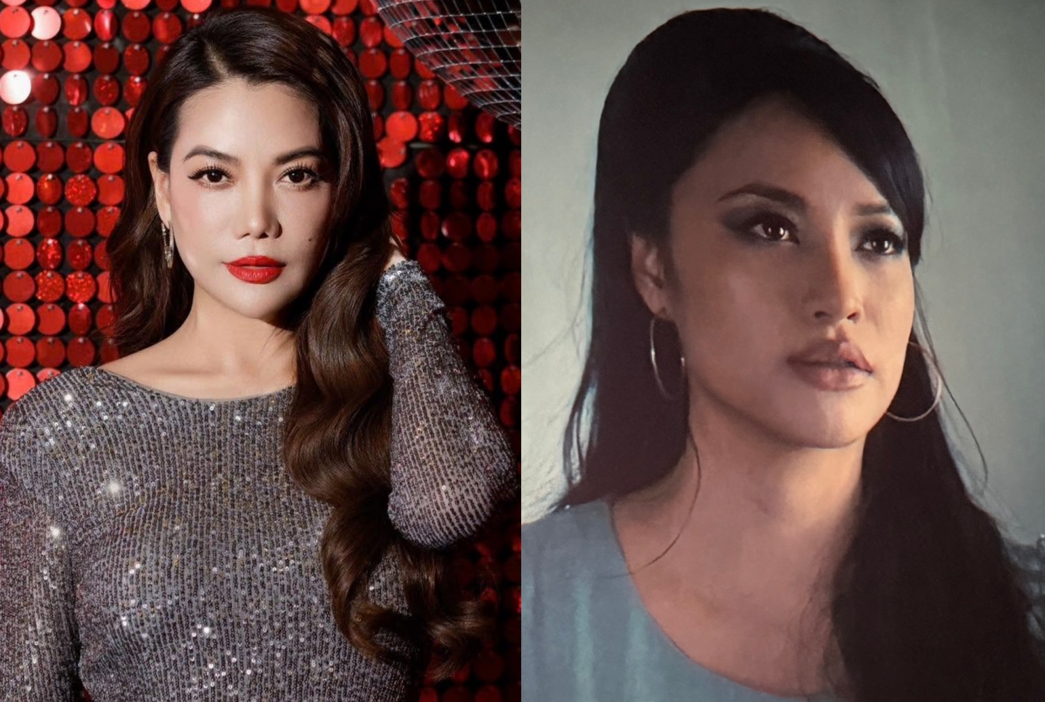 Trương Ngọc Ánh (trái) và diễn viên AI thay thế các phân cảnh của cô trong phim. Ảnh: Facebook Trương Ngọc Ánh/ Đoàn phim cung cấp