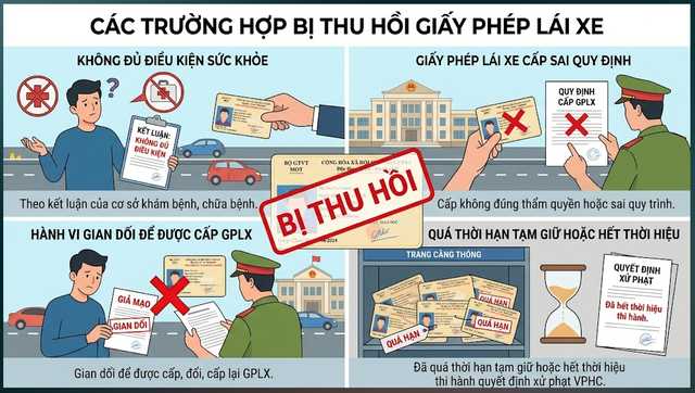 Nhiều trường hợp bị thu hồi giấy phép lái xe theo quy định. Ảnh: AI