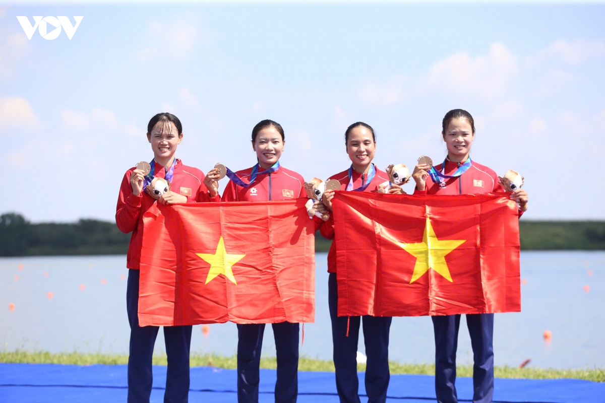 Tấm HCĐ của Rowing giúp Đoàn Thể thao Việt Nam có huy chương thứ 11 tại ASIAD 2026 với 1 HCV, 1 HCB và 9 HCĐ.