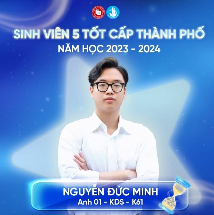 Nam sinh Ngoại thương đạt danh hiệu Sinh viên 5 Tốt cấp Thành phố Hà Nội năm học 2023 - 2024.