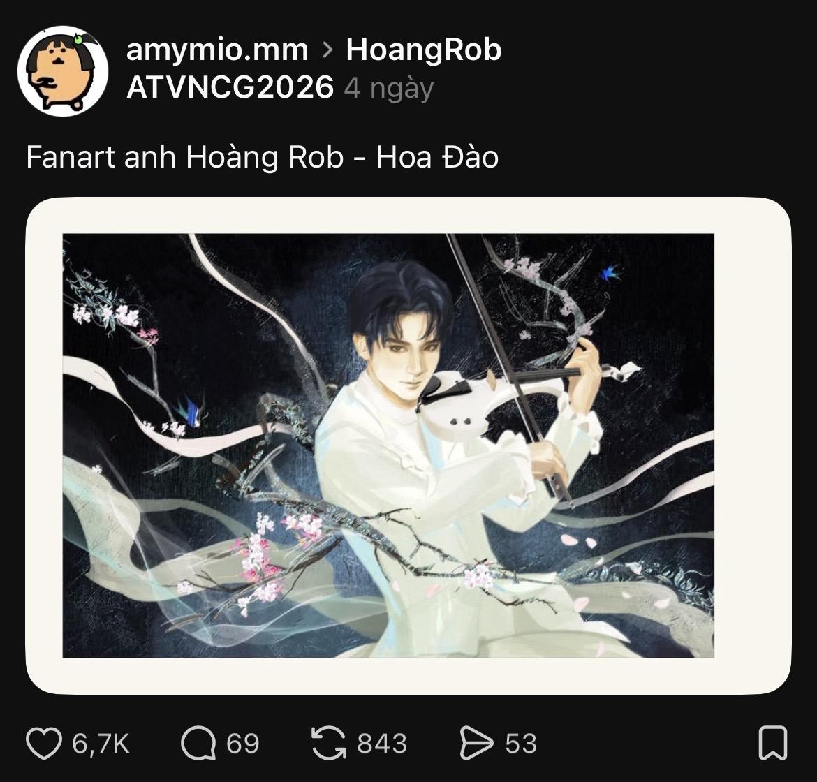 Khán giả tìm kiếm về Hoàng Rob, vẽ tranh và làm thơ tặng nam nghệ sĩ sau tiết mục amp;#34;Hoa Đàoamp;#34; - 12