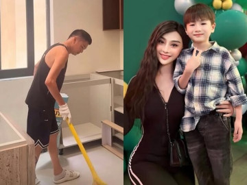 Sao Việt 24h: Quang Minh cầm chổi dọn biệt thự tặng vợ kém 37 tuổi; Lâm Khánh Chi bất ngờ vì con trai lớn quá nhanh