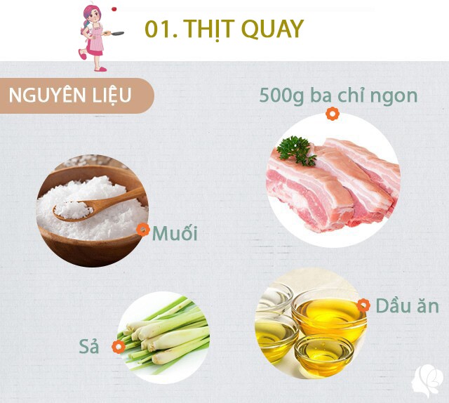 Chuẩn bị: - 500g ba chỉ - 1 nhánh sả đập dập - 1 củ hành tây; 3 muỗng canh muối; 1 miếng gừng thái lát vài lá chanh nếu có