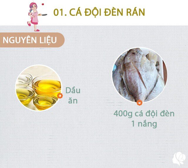 Chuẩn bị: 400g cá đội đèn 1 nắng, dầu ăn.