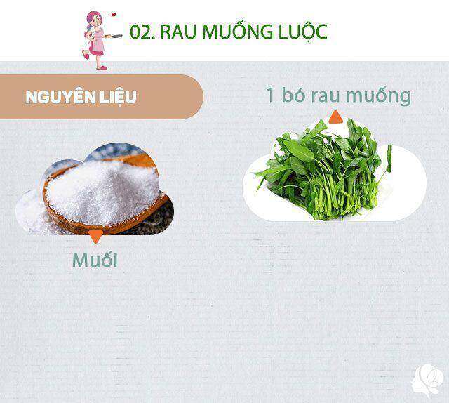 Chuẩn bị: 1 bó rau muống, muối, 5 quả sấu.