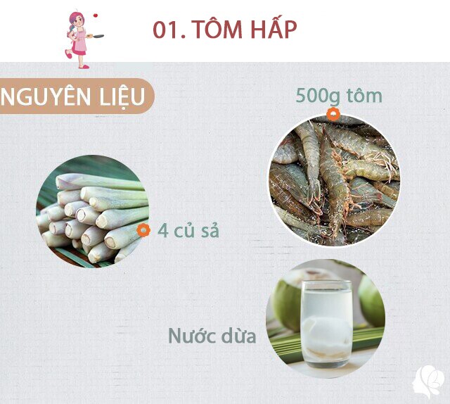 Chuẩn bị: 500g tôm, nước 1 quả dừa, 4-5 củ sả.