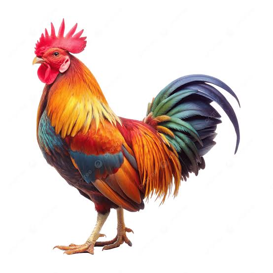 Healthy rooster with vibrant red comb
