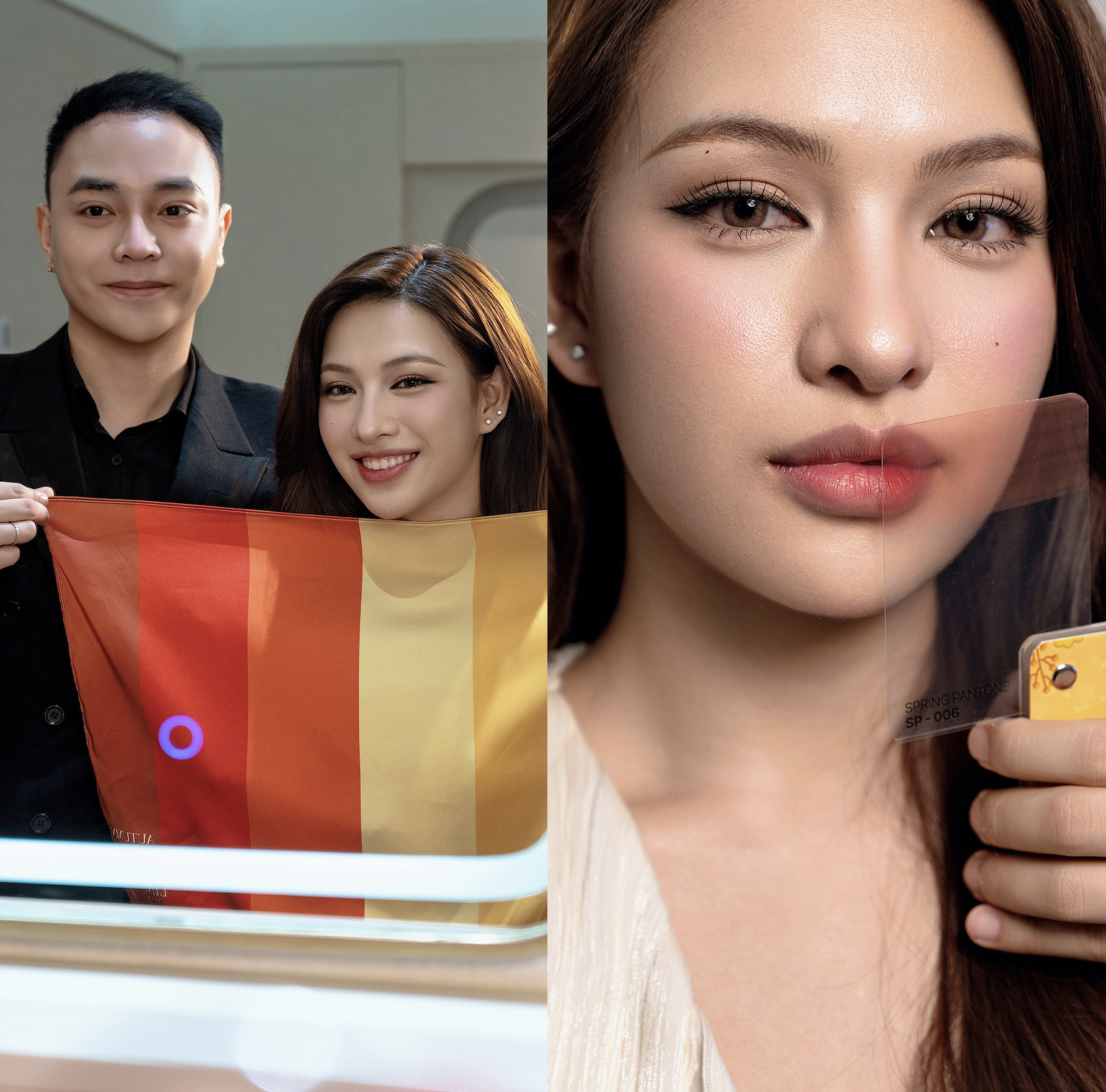 Quy trình test Personal Color giúp xác định khách hàng phù hợp với nhóm màu ấm, lạnh hay trung tính