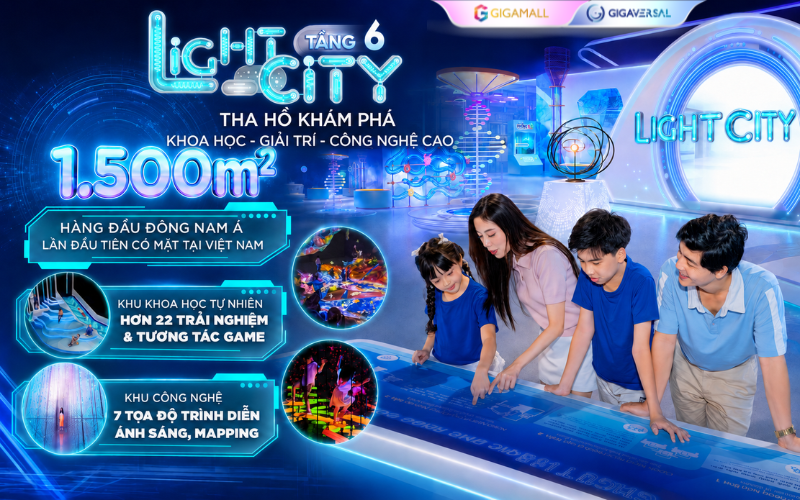 Khu Giáo dục Giải trí công nghệ cao Light City với hơn 40 trò chơi tương tác
