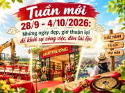 Eva tám - Xem ngày giờ tuần mới 28/9 - 4/10/2026: Những ngày đẹp và khung giờ thuận lợi để khởi sự công việc tài lộc