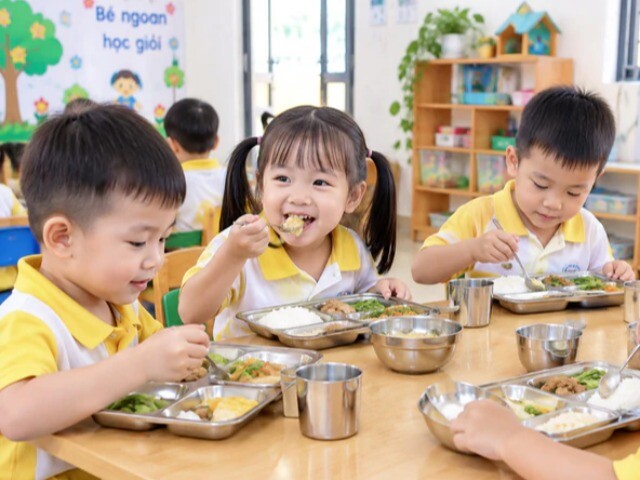 Chế độ ăn cho trẻ mầm non và tiểu học trong một ngày