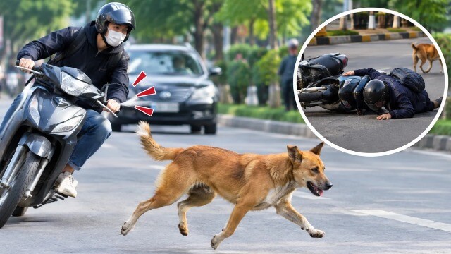 Chó thả rông - nguy cơ cao tai nạn trên đường