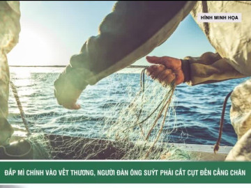 Đắp mì chính vào vết thương, người đàn ông suýt phải cắt cụt đến cẳng chân