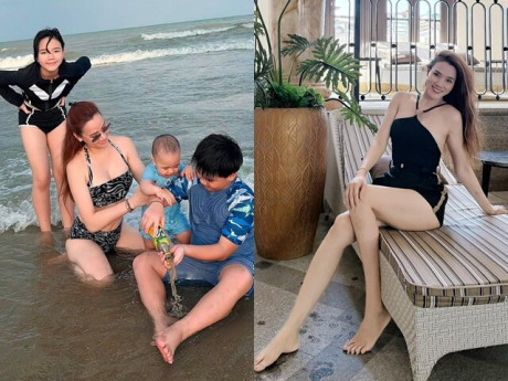 Á hậu ở ẩn gần 10 năm sinh 3 con với chồng đại gia, diện bikini rực rỡ khoe chân dài "mướt mắt"