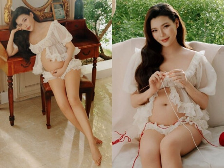 Thúy Diễm khoe vẻ gợi cảm với bụng bầu