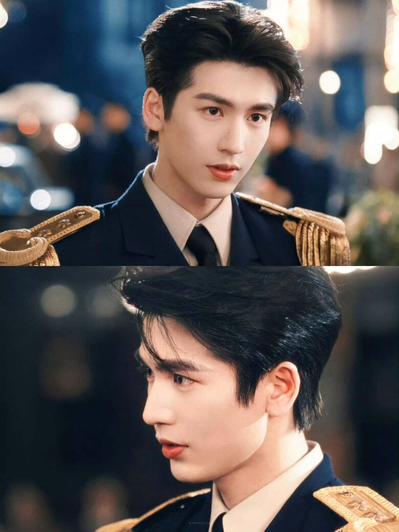 Trương Lăng Hách da trắng bóc, đánh son bóng màu cam đào rực rỡ trong mọi khung hình.