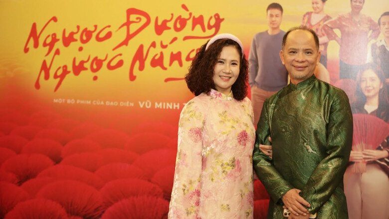 Hai vợ chồng Anh Tuấn - Nguyệt Hằng đóng chung trong phim Ngược Đường Ngược Nắng.