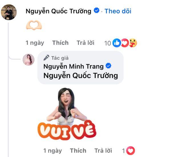 Quốc Trường đã để lại một biểu tượng thể hiện sự yêu mến dành cho Minh Trang.