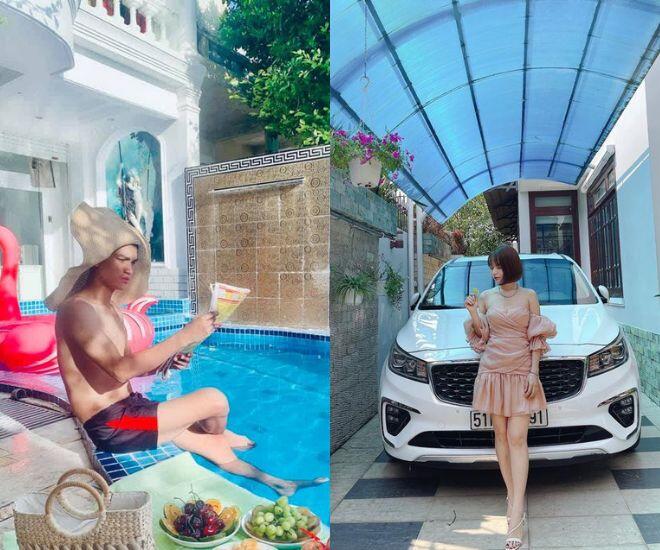 Vợ chồng nam diễn viên hiện đang thuê căn biệt thự rộng 500m2, có sân vườn, hồ bơi.