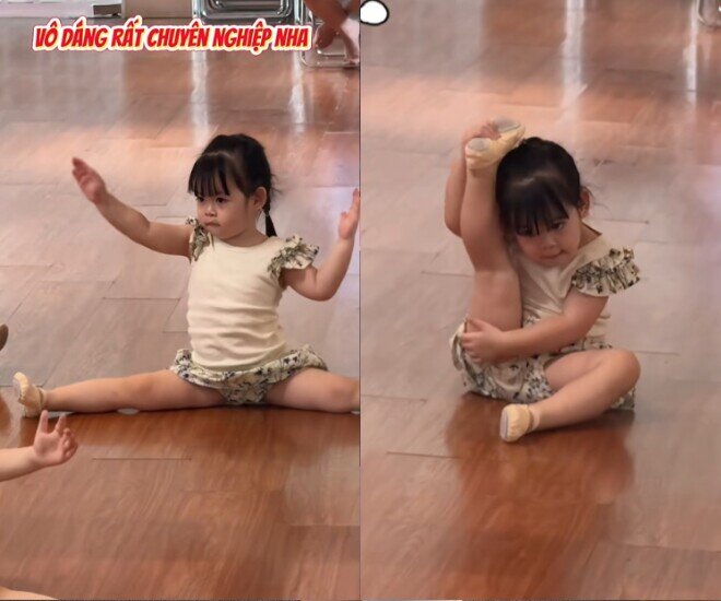 Con gái Hoa hậu Đỗ Mỹ Linh đi học múa ballet.