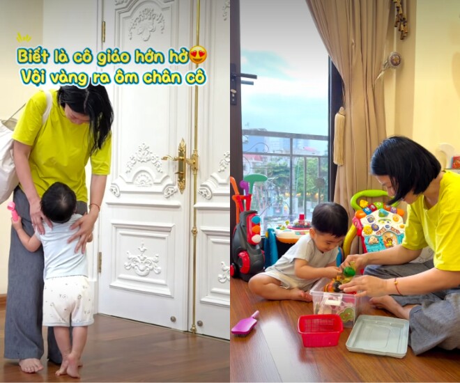 MC Mai Ngọc tự hào khoe con trai chăm chú học tập, tác phong nghiêm chỉnh.