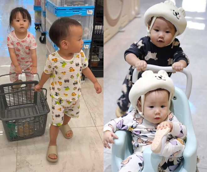 Dù còn nhỏ, Jimmy đã ra dáng anh lớn biết yêu thương và chăm sóc em gái song sinh.