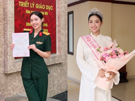 Á hậu Việt Nam được thăng quân hàm trước niên hạn, là Thượng úy xinh đẹp, có mối quan hệ đặc biệt với Sơn Tùng M-TP