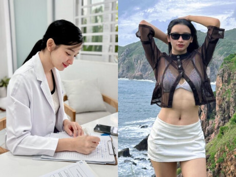 Nữ bác sĩ Chuyên khoa I đẹp nóng bỏng, chăm khoe múi bụng như tạc tượng, gia đình truyền thống ngành y