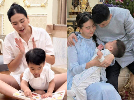 Con trai Mai Ngọc bập bẹ tập nói cực đáng yêu, học bài lanh lợi khiến mẹ tự hào