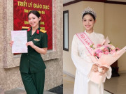 Đẹp - Á hậu Việt Nam được thăng quân hàm trước niên hạn, là Thượng úy xinh đẹp, có mối quan hệ đặc biệt với Sơn Tùng M-TP