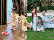 Giải trí - Con gái Đông Nhi - Ông Cao Thắng 2 tuổi tận tụy làm việc nhà, ngoại hình hưởng hết nét đẹp của bố mẹ