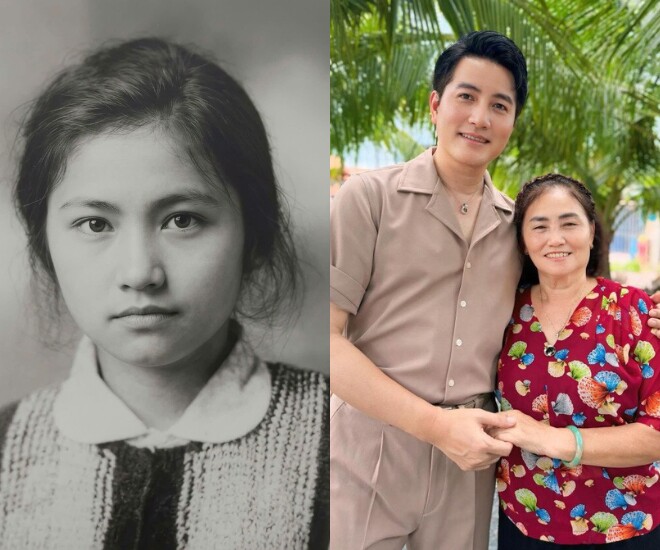 Ca sĩ Nguyễn Phi Hùng khoe ảnh chân dung của mẹ ruột thời trẻ.