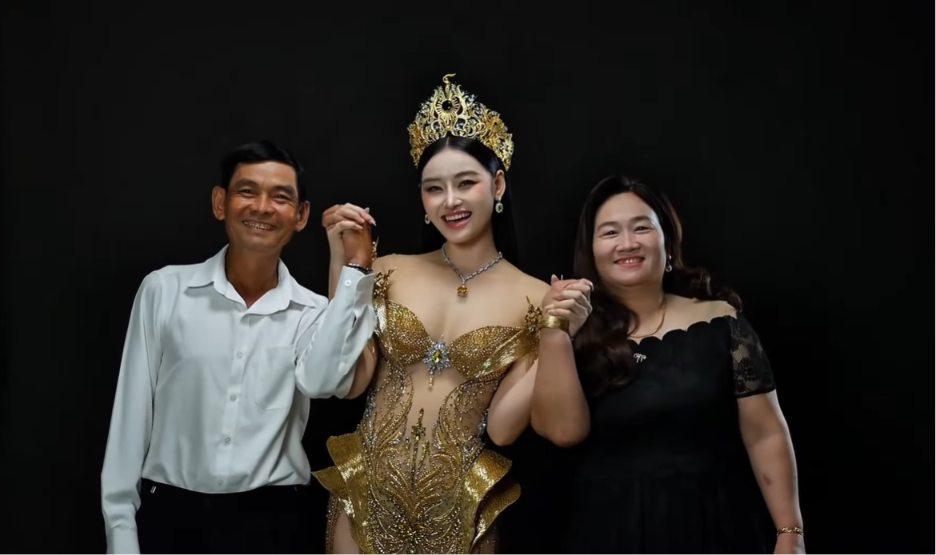Hoa hậu Yến Nhi bày tỏ sự biết ơn với bố mẹ.