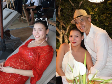 Thúy Diễm mang bầu tăng 11kg, tròn 6 tháng nhưng vẫn ốm nghén, Lương Thế Thành gác hết mọi việc để ở nhà chăm vợ con
