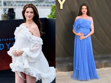 Thời trang - Anne Hathaway "ghi điểm" với loạt trang phục bầu