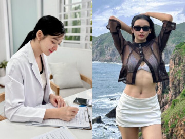 Nữ bác sĩ Chuyên khoa I đẹp nóng bỏng, chăm khoe múi bụng như tạc tượng, gia đình truyền thống ngành y