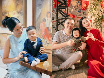 Giải trí - Con trai Ngọc Hân chưa tròn 1 tuổi đã được mẹ cho mặc suit đi làm ngoại giao, được khen tương lai nối nghiệp bố
