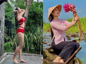 Người đẹp Vĩnh Long từng đội vương miện 1,5 tỷ đồng nay về quê bán cá khô, chỉ mặc áo bà ba cũng đẹp ngời ngời