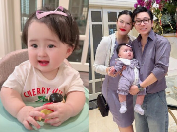 Con gái Phương Lê - NSƯT Vũ Luân khoe răng sữa và môi chúm chím cực đáng yêu, lần nào xuất hiện cũng như búp bê