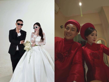 Hoài Lâm khoe ảnh cưới với cô dâu sinh năm 2004