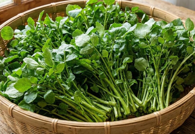 Cải xoong là loại rau dân dã nhưng lại chứa lượng dưỡng chất cực kỳ phong phú. Cải xoong giàu vitamin C, A, K, folate cùng carotenoid, lutein và các khoáng chất như sắt, canxi, kali, magie. Từ đó góp phần bảo vệ tế bào trước stress oxy hóa, hỗ trợ mắt, tim mạch. 
