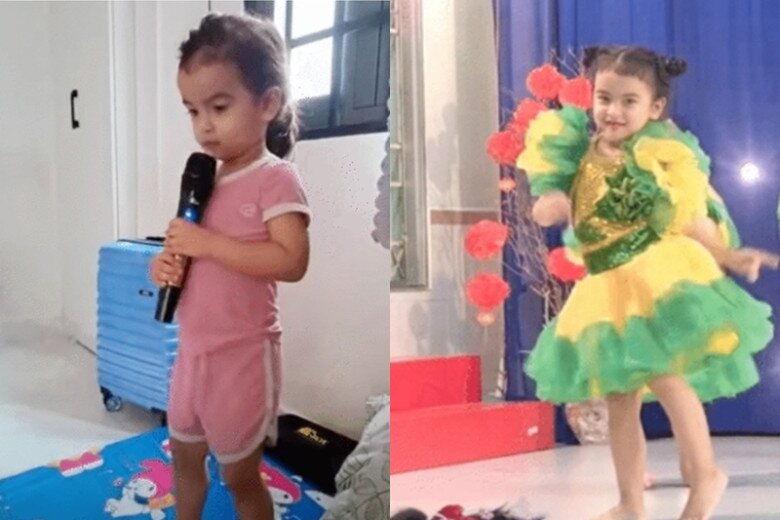 Bé Moon có giọng ca cao vút, đam mê ca hát, sở hữu các clip triệu view.