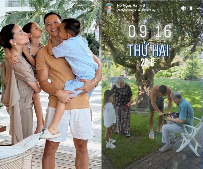 Gia đình Hồ Ngọc Hà - Kim Lý sang Thụy Điển để thăm ông bà nội.