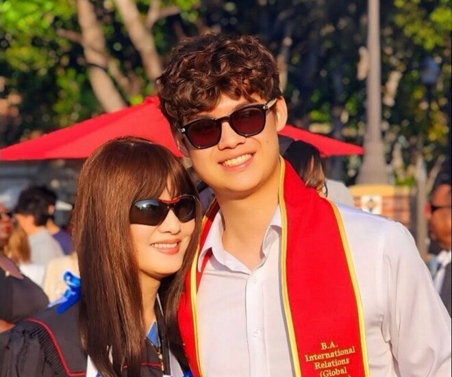 Con trai của Hiền Mai đã tốt nghiệp loại giỏi ở Mỹ.