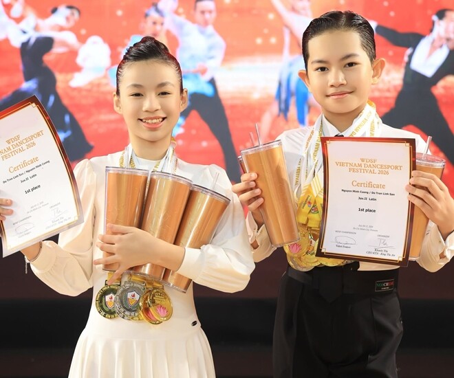 Kubi - con trai Khánh Thi và Phan Hiển - đoạt nhiều thành tích trong các giải đấu.