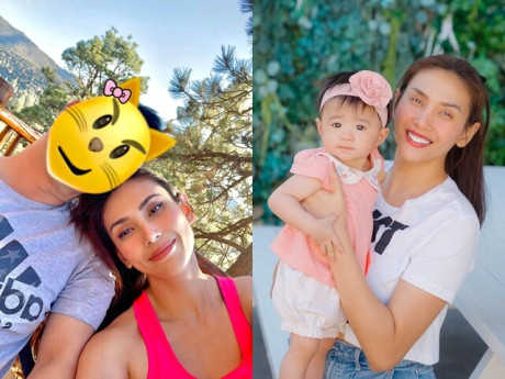 Võ Hoàng Yến cùng chồng Việt kiều đưa con gái đi biển