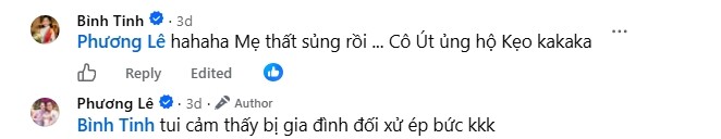 Phương Lê bị trêu chọc là thất sủng vì con gái.