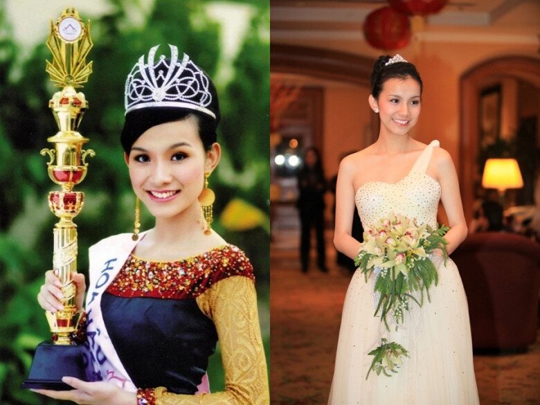 Thùy Lâm từng đăng quang hoa hậu, sở hữu nụ cười ngọt ngào.