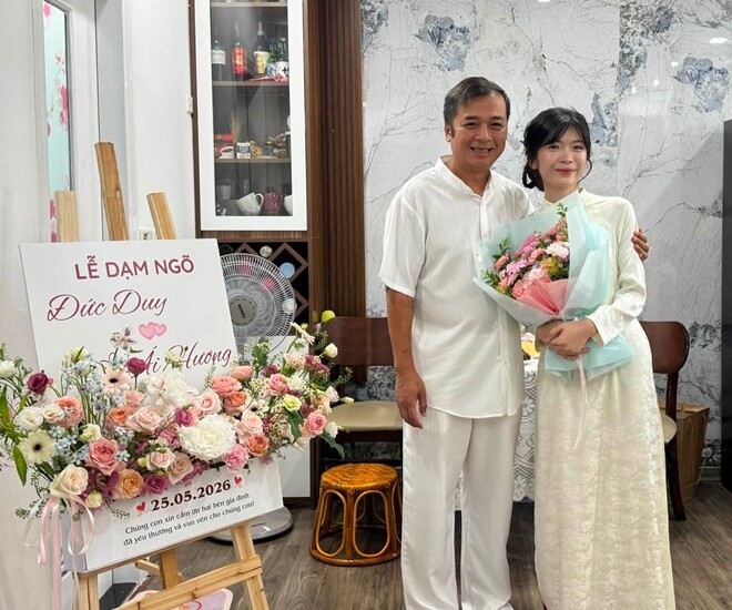 NSƯT Tiến Minh trong ngày lễ dạm ngõ của con gái.