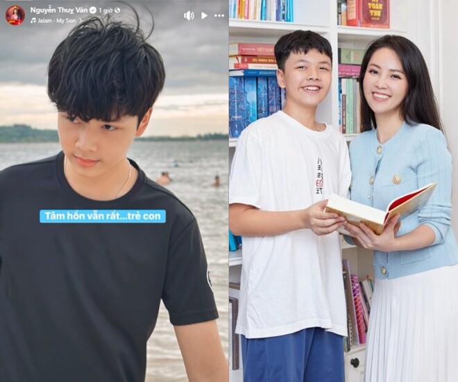 Sao Việt 24h: Con trai BTV Thụy Vân sở hữu vẻ ngoài như tài tử; Lisa nhà Hồ Ngọc Hà làm bánh tặng ông ngoại lai Pháp - 1